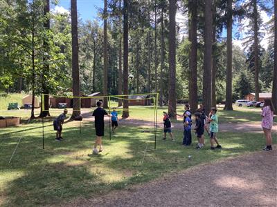 Youth playing in field